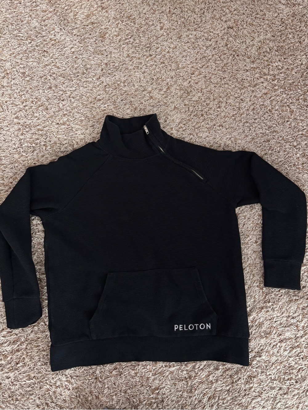 Peloton Black Women's Zip-Collar Pullover Sweater